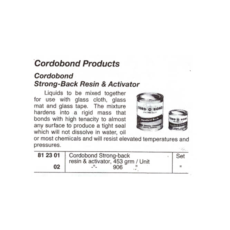 812301 Cordobond StrongBack Resin & Activator