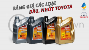 bảng giá các loại dầu nhớt toyota